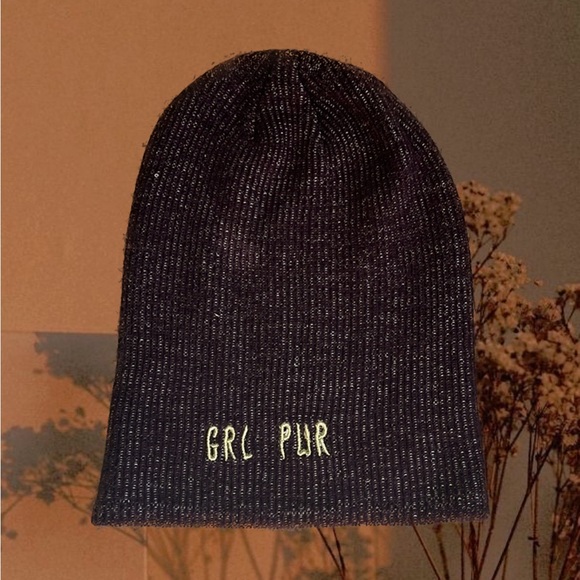 |4 for $20| 🤍 aerie - Burgundy Heathered "GRL PWR" Tuque - Picture 1 of 7